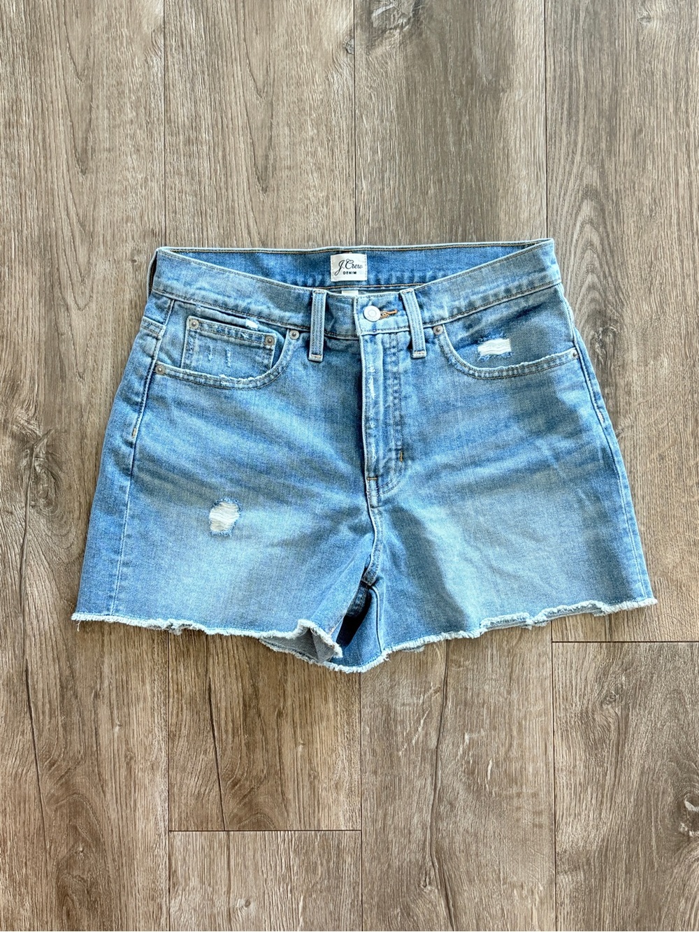J. Crew Light Blue Frayed Hem Denim Shorts